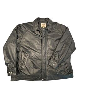 HIMALAYA  Black Leather Coat 3X Moto Chore Casual Winter Excellent Condition VTG